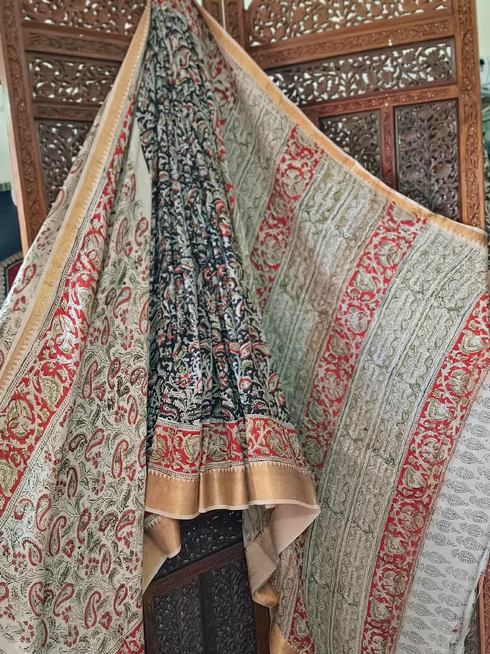 kalamkari hand print saree